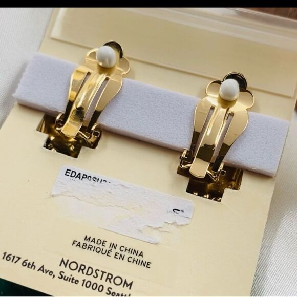 Nordstrom Gold and Green Statement Earrings - Picture 4 of 5